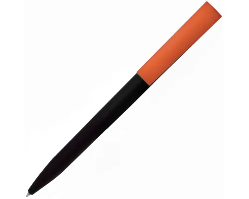 Ручка шариковая, пластиковая софт-тач, Zorro Color Mix, черная/оранжевая