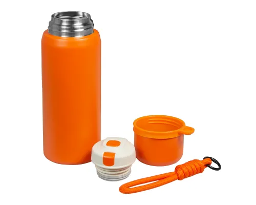 Термос вакуумный стальной La Vie Print Sample Lada с ремувкой  двухстеночный 500 мл матовый в подарочной упаковке, оранжевый