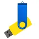 Флеш накопитель USB 2.0 Twister Сolor Mix 16GB, пластик Софт Тач/металл, желтый/синий