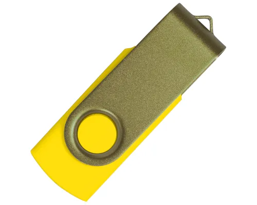 Флеш накопитель USB 2.0 Twister Сolor Mix 16GB, пластик Софт Тач/металл, желтый/оливковый