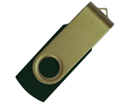 Флеш накопитель USB 2.0 Twister Сolor Mix 16GB, пластик Софт Тач/металл, черный/оливковый