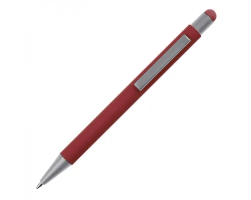 Ручка шариковая металлическая со стилусом SALT LAKE Requis,  софт тач, металлическая, красная