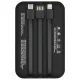 Внешний аккумулятор (powerbank) «Lumen», софт тач, 10 000 mAH, с тремя зарядными шнурами, 22,5W super fast charge, Power Delivery (PD) 20W (dfnn), QC3.0, черный