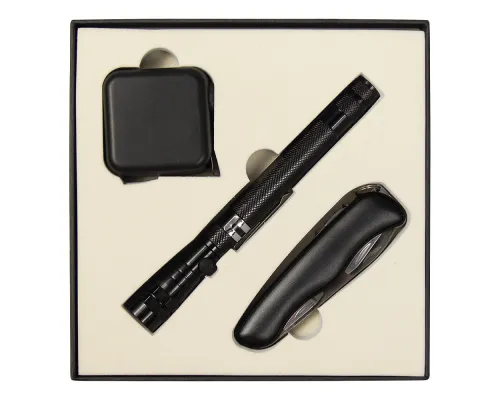 Набор подарочный Solution Superior Trio (Фонарь телескопический Tools Flashlight, рулетка Tools Master, 3 метра, нож складной Tools Nova ) черный Набор подарочный Solution Superior Trio (Фонарь телескопический Tools Flashlight, рулетка Tools Master, 3 метра, нож складной Tools Nova ) черный