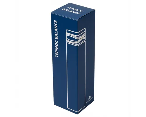 Термос Balance вакуумный стальной, 500 мл, пластиковая крышка, темно-синий, матовый