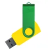 Флеш накопитель USB 2.0 Twister Сolor Mix 16GB, пластик Софт Тач/металл, желтый/зеленый