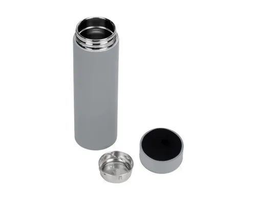 Термос вакуумный стальной Urban двухстеночный с медной изоляцией 450 мл,  серый софт тач