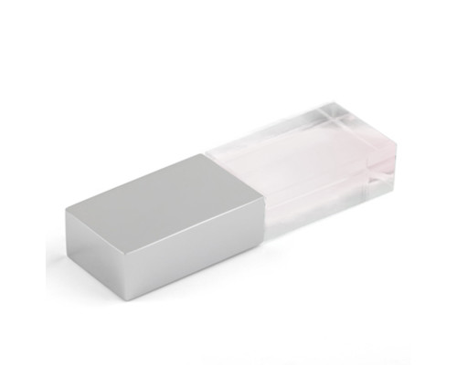 Флеш накопитель USB 2.0 Кристалл, металл/стекло, прозрачный/серебристый, подсветка белым, 32 GB Флеш накопитель USB 2.0 Кристалл, металл/стекло, прозрачный/серебристый, подсветка белым, 32 GB