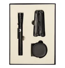 Набор подарочный Solution Superior Trio (Фонарь телескопический Tools Flashlight, рулетка Tools Trecker 3 метра, мультитул Tools Hardwork), черный