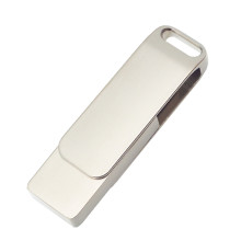 Флеш накопитель Bergamo, USB 2.0 16GB, металл, серебро