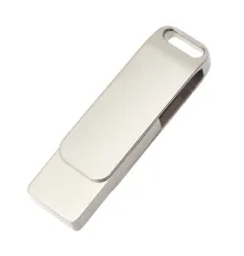 Флеш накопитель Bergamo, USB 2.0 16GB, металл, серебро