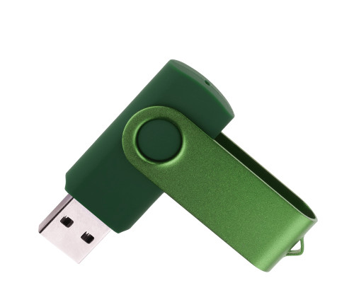 Флеш накопитель USB 2.0 Twister 32GB, пластик Софт Тач/металл, зеленый/зеленый Флеш накопитель USB 2.0 Twister 32GB, пластик Софт Тач/металл, зеленый/зеленый