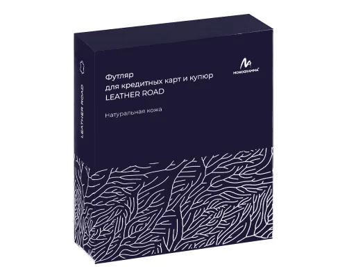 Футляр для кредитных карт и купюр/картхолдер Leather Road из нат. кожи, синий
