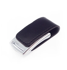 Флеш накопитель Shine, USB 2.0 32GB, металл/кожзам, серебро/черный 32GB