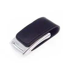 Флеш накопитель Shine, USB 2.0 32GB, металл/кожзам, серебро/черный 32GB