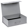 Подарочная коробка, размер 39*26,3*11 см, Solution Prestige Big Case Linen с магнитным клапаном и ручкой , с EVA ложементом 36,8*25,1*4 см под индивидуальную вырубку, серебристая,