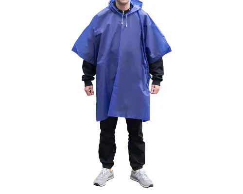 Дождевик пончо Budget туристический один размер, синий