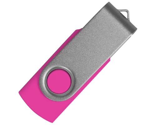 Флеш накопитель USB 2.0 Twister Сolor Mix 16GB, пластик Софт Тач/металл, розовый/серебристый