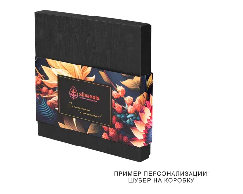 Коробка подарочная, размер 18*18*2 см, Solution Superior Linen, черная, бежевый ложемент под ручку и прямоугольный предмет