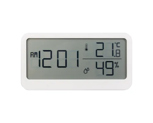 Часы настольные Chronos с термометром и гигрометром, с ж/к дисплеем, белые