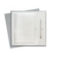 Коробка подарочная Solution Superior Alfa Linen под ежедневник и ручку, серебро, 25,7x25,7x2,8 см, бежевый ложемент