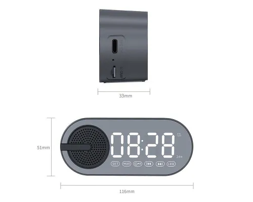 Колонка беспроводная MyTone Sound Clock c часами, черная Колонка беспроводная MyTone Sound Clock c часами, черная