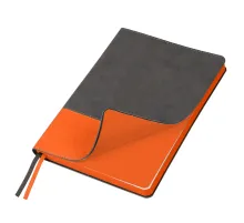 Ежедневник Flexy Treviso Nuba Sand Color А5, серый/оранжевый, недатированный, в гибкой обложке