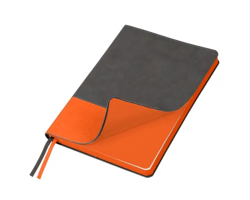 Ежедневник Flexy Treviso Nuba Sand Color А5, серый/оранжевый, недатированный, в гибкой обложке