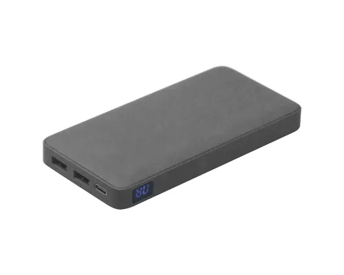 Внешний аккумулятор (powerbank) «WeCharge Velvet», 10 000 mAH, 5V -2A , c цифровым дисплеем для контроля заряда, серый