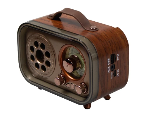 Ретро радио в стиле радиолы, диапазон частот  AM FM SW, USB, Bluetooth, Heritage Memories, со светодиодной подсветкой, цвет светло-коричневый