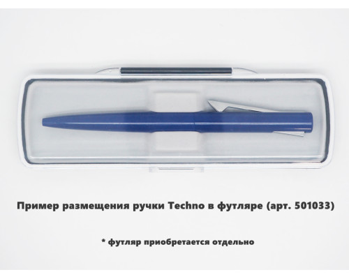 Ручка шариковая, пластиковая, металлическая, синяя/серебристая, Techno Ручка шариковая, пластиковая, металлическая, синяя/серебристая, Techno