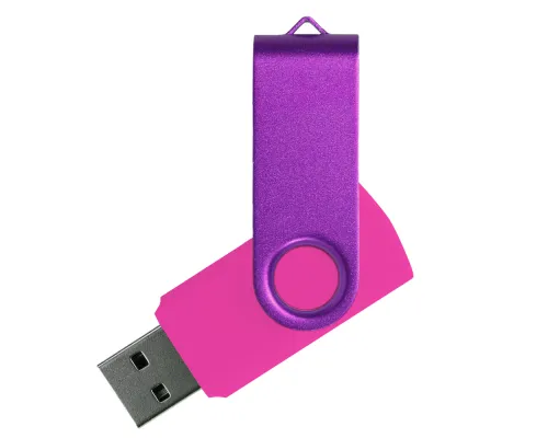 Флеш накопитель USB 2.0 Twister Сolor Mix 16GB, пластик Софт Тач/металл, розовый/фиолетовый