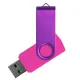 Флеш накопитель USB 2.0 Twister Сolor Mix 16GB, пластик Софт Тач/металл, розовый/фиолетовый