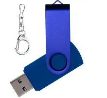Флеш накопитель USB 2.0 Twister 32GB, пластик Софт Тач/металл, синий/синий