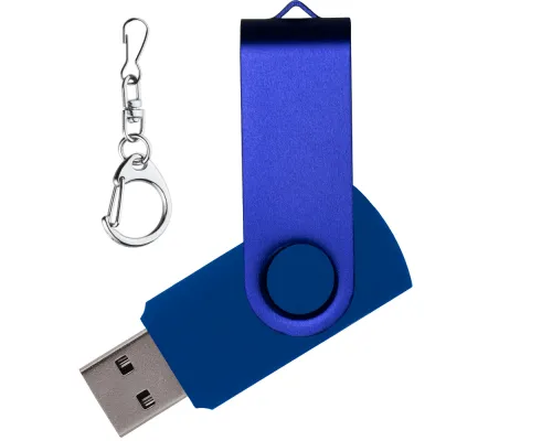 Флеш накопитель USB 2.0 Twister 16GB, пластик Софт Тач/металл, синий/синий Флеш накопитель USB 2.0 Twister 16GB, пластик Софт Тач/металл, синий/синий
