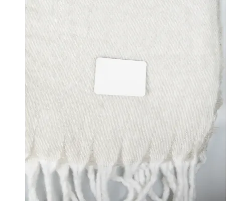 Шеврон Rectangle Cowhide размер 60*30 мм, белый, со скругленными углами