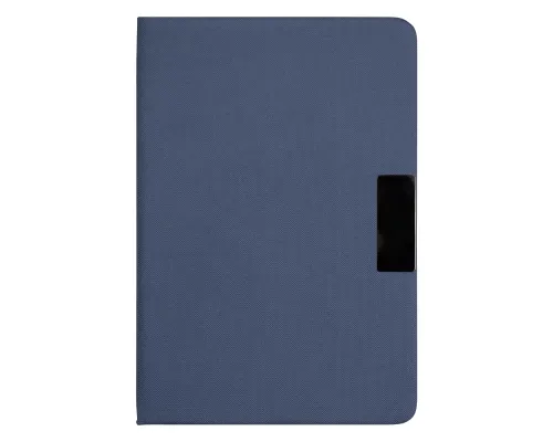 Блокнот А5 Hobard, в твердой тканевой обложке c резинкой в линейку, темно-синий