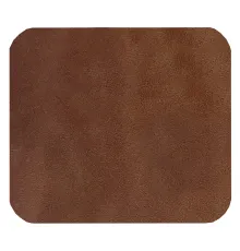 Шеврон Rectangle Smooth Leather размер 40*35 мм, коричневый, со скругленными углами