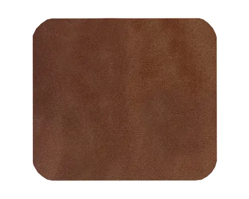 Шеврон Rectangle Smooth Leather размер 40*35 мм, коричневый, со скругленными углами