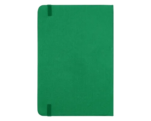 Блокнот А5 Hobard, в твердой тканевой обложке c резинкой в линейку, зеленый