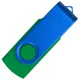 Флеш накопитель USB 2.0 Twister Сolor Mix 16GB, пластик Софт Тач/металл, зеленый/синий