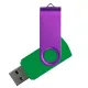 Флеш накопитель USB 2.0 Twister Сolor Mix 16GB, пластик Софт Тач/металл, зеленый/фиолетовый