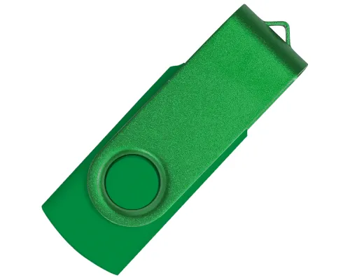 Флеш накопитель USB 2.0 Twister Assembly 16GB, пластик Софт Тач/металл, зеленый/зеленый