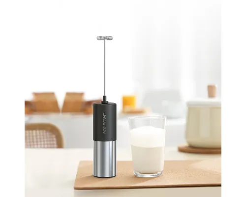 Вспениватель молока электрический с металлической подставкой, Circle Joy Silver Knight Series Electric Milk Frother, серебристый/черный Вспениватель молока электрический с металлической подставкой, Circle Joy Silver Knight Series Electric Milk Frother, серебристый/черный