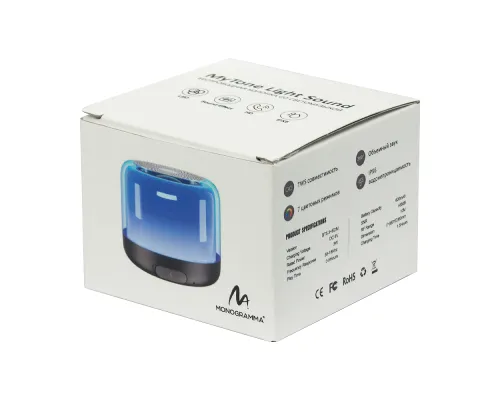 Колонка беспроводная MyTone Light Sound со светомузыкой, черная Колонка беспроводная MyTone Light Sound со светомузыкой, черная