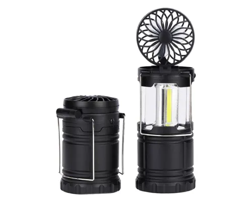 Фонарь Tools Mina, для кемпинга, с вентилятором, пластиковый, черный