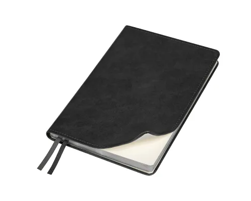 Ежедневник Urban Elegiya Ausone A5, черный с серебристым, недатированный, в полугибкой обложке
