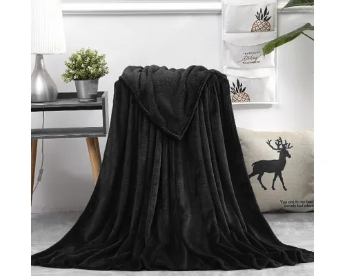 Плед мягкий флисовый Super Soft  Comfort Travel, 125*170 см, черный