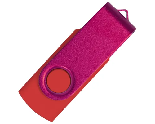 Флеш накопитель USB 2.0 Twister Сolor Mix 16GB, пластик Софт Тач/металл, красный/розовый