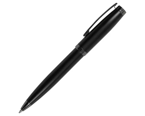 Ручка шариковая матовая Ambassadeur металлическая, черная с черными глянцевыми элементами
